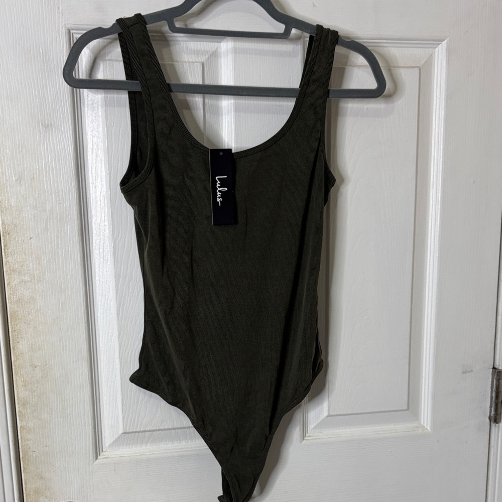 Lulu's Dark Olive Bodysuit
